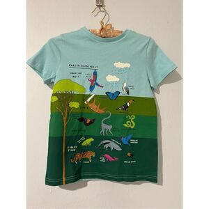 Mini Boden NWT Rainforest graphic tee in Georgina blue 9-10 Y